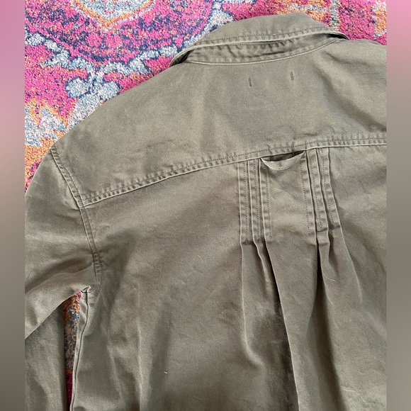 Madewell | Women’s Olive Green Button Front Single Breast Pocket Shirtdress Sz S - Picture 12 of 16